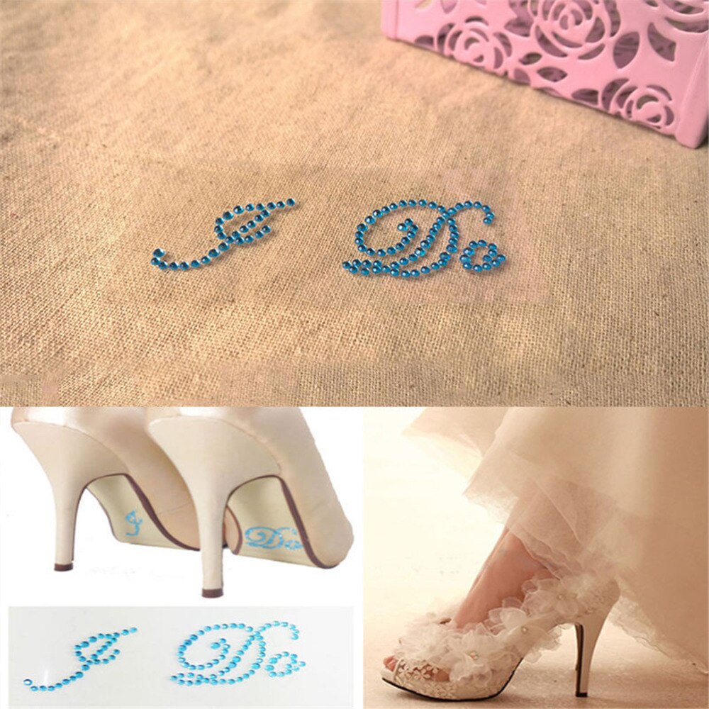 1 Set I Do Me Too Bridal Groom Acrylic Shoe Sticker White Clear Rhinestone For Shoes Decoration For Wedding Decor