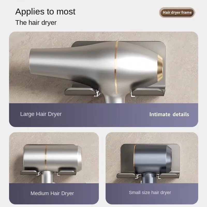 Support pour sèche-cheveux, support pour lisseur de cheveux, étagères sans clous pour salle murale, salle de bain, étagère de rangement murale pour la maison