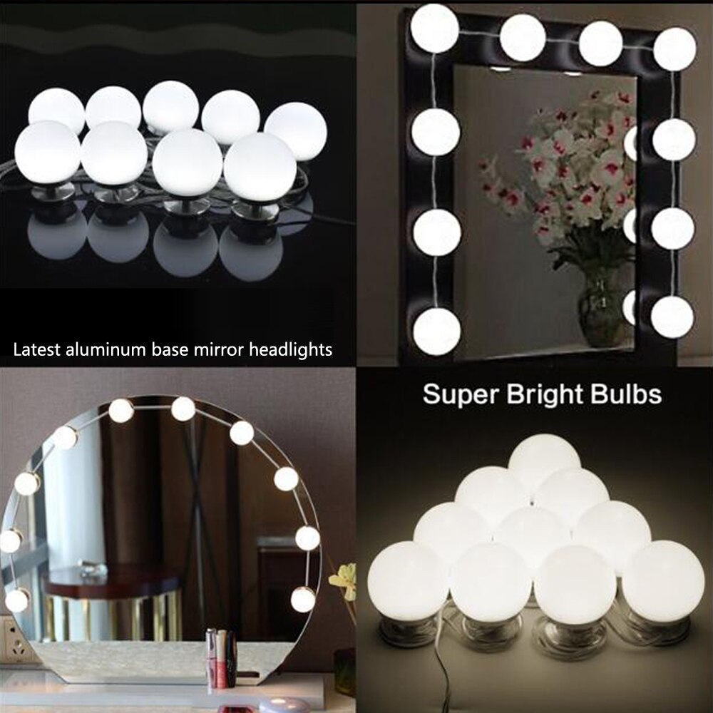 Hollywood Style Make up lamps Cosmetic Bulb 110V-220V to 12V Embedded install Removable Screw on Stepless Dimmable Mirrors light