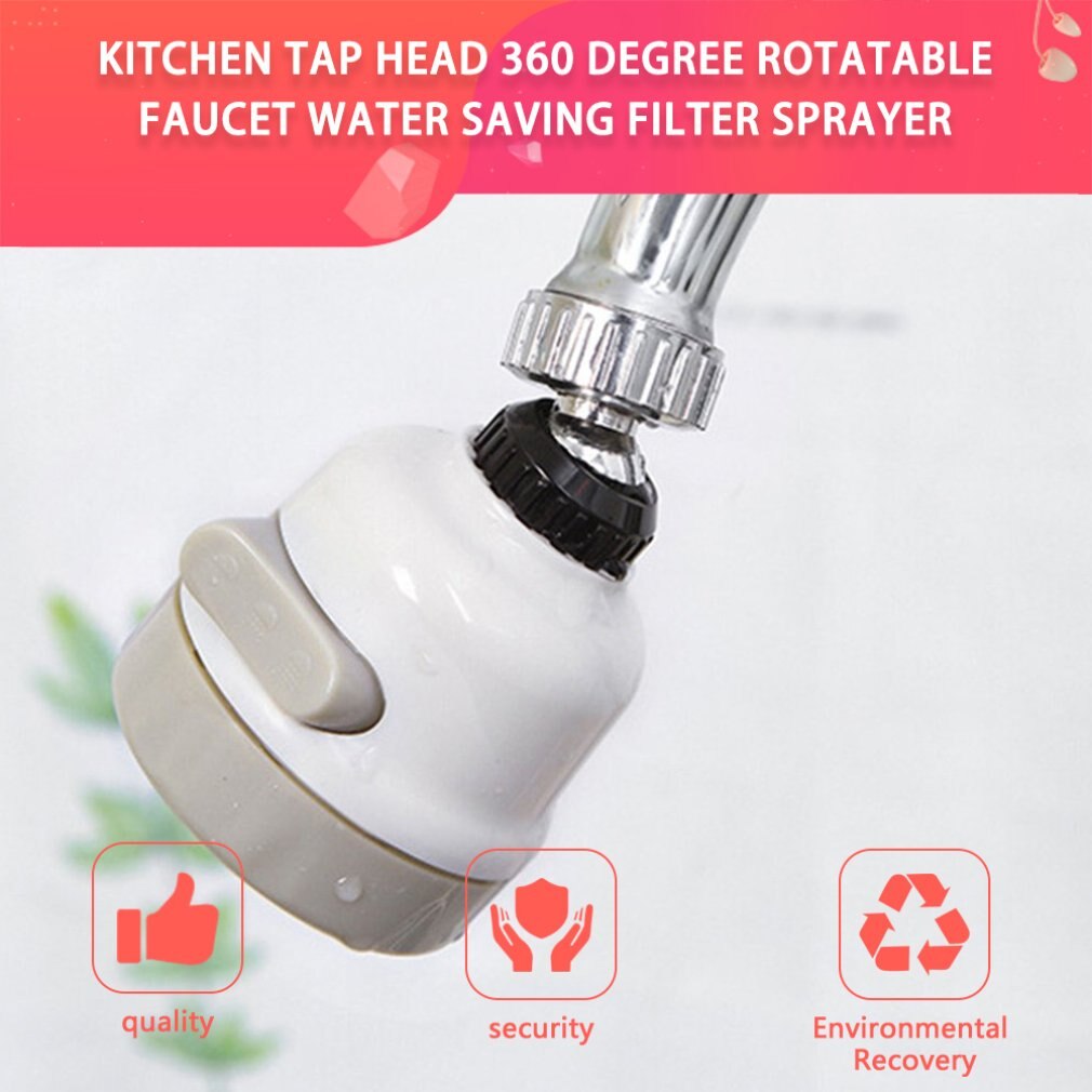 Bevægeligt køkkenhanehoved 360 graders drejelig vandhane vandbesparende sprøjte let tilbehør til hjemmet