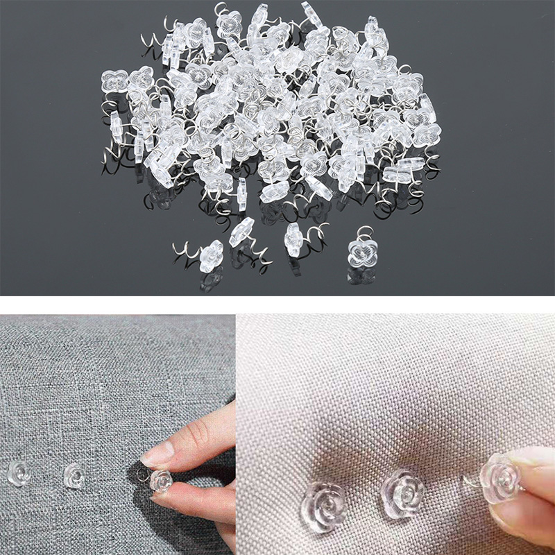 KRABALL 50/100 pièces épingles à ongles torsadées transparentes pour feuille de canapé broche à tête en plastique fixation à vis boucle de sécurité pour couvertures fixes