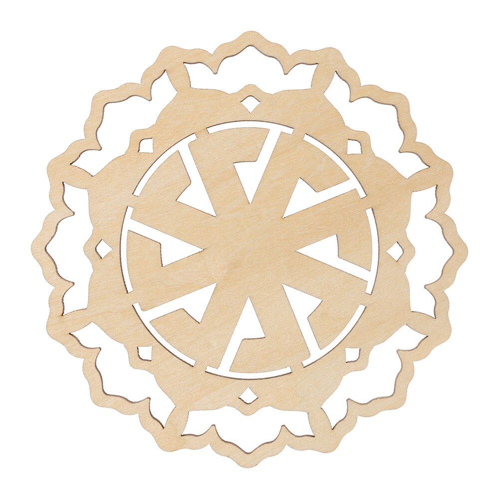 Cut Thuis Wall Decor Handgemaakte Onderzetters Houten Muur Teken Bloem Van Leven Vorm Slice Houten Basis Bloem Van Leven Energie mat: Style 2-30cm