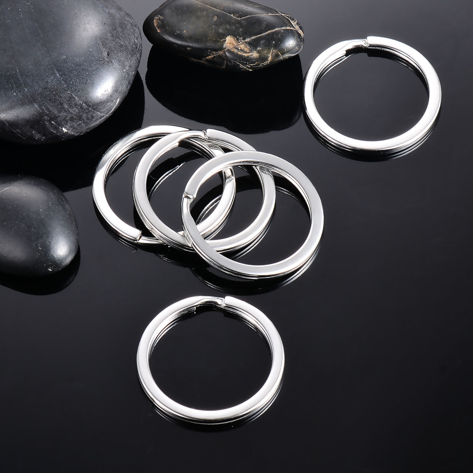 50Stck Schlüsselanhänger Teilt Ring 30mm Teilt Keychain Ringe Zubehör Anschlüsse Für Schmuck Machen