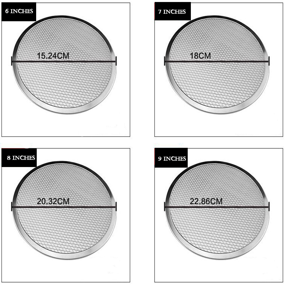 Pizza Tray Mesh Seamless Aluminum Pancake Pizza Screen Baking Tray Metal Net Bakeware Kitchen Baking Tools 6-22inch