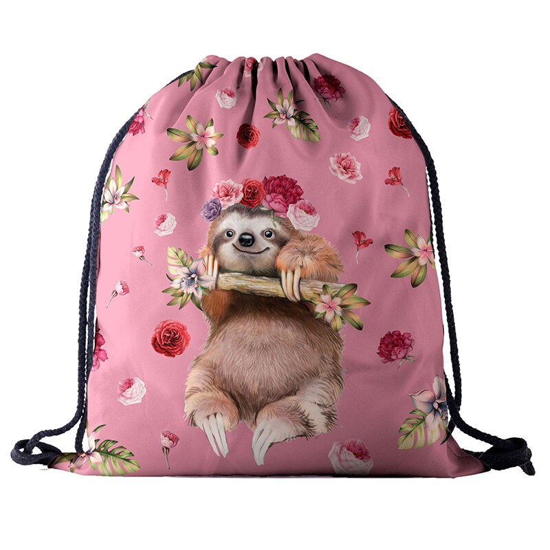 Rygsæk snoretræk tasker snøre 3d tryk rejse softback herre tasker unisex dame skuldertaske rygsæk regnbue