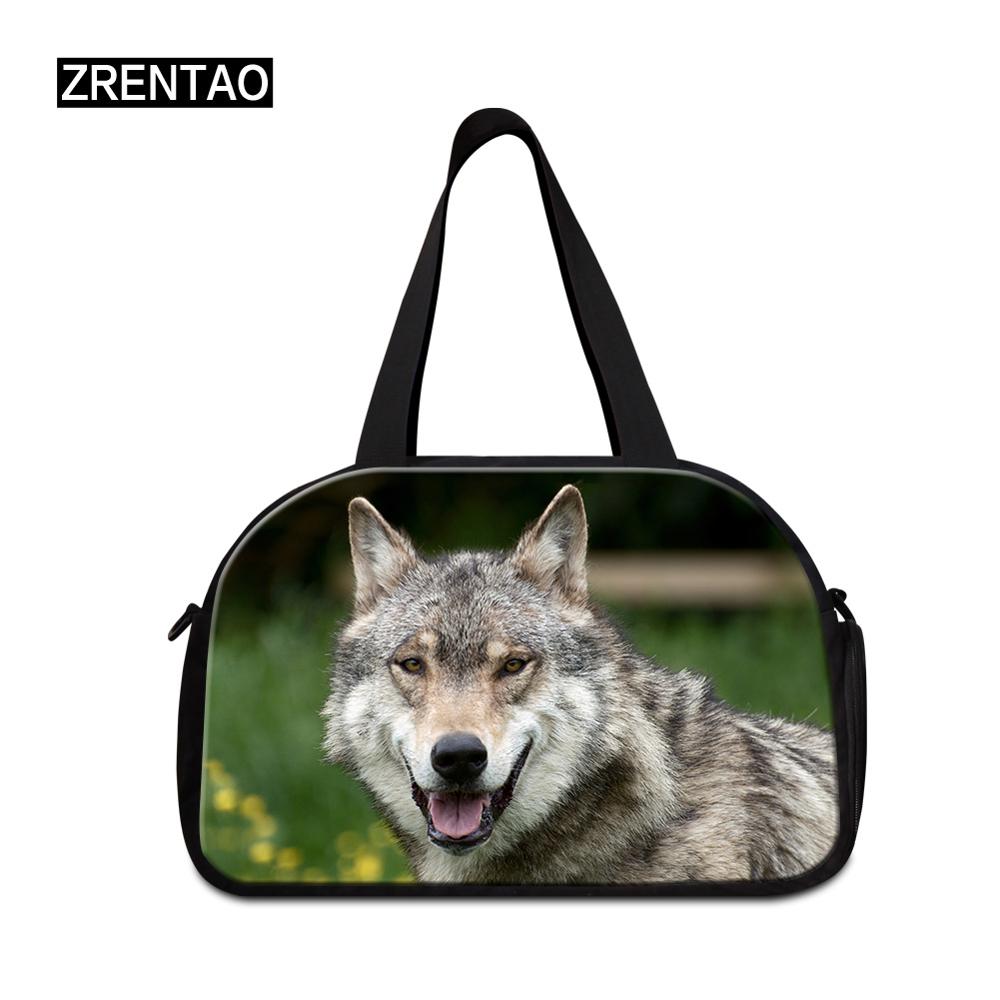 mamá/jugador/atletas/bailarina equipaje Duffle hombro Corssbody Duffel bolsa de viaje con zapatos bolsillos de gran capacidad 3D Wolf: Duffle Bag 3