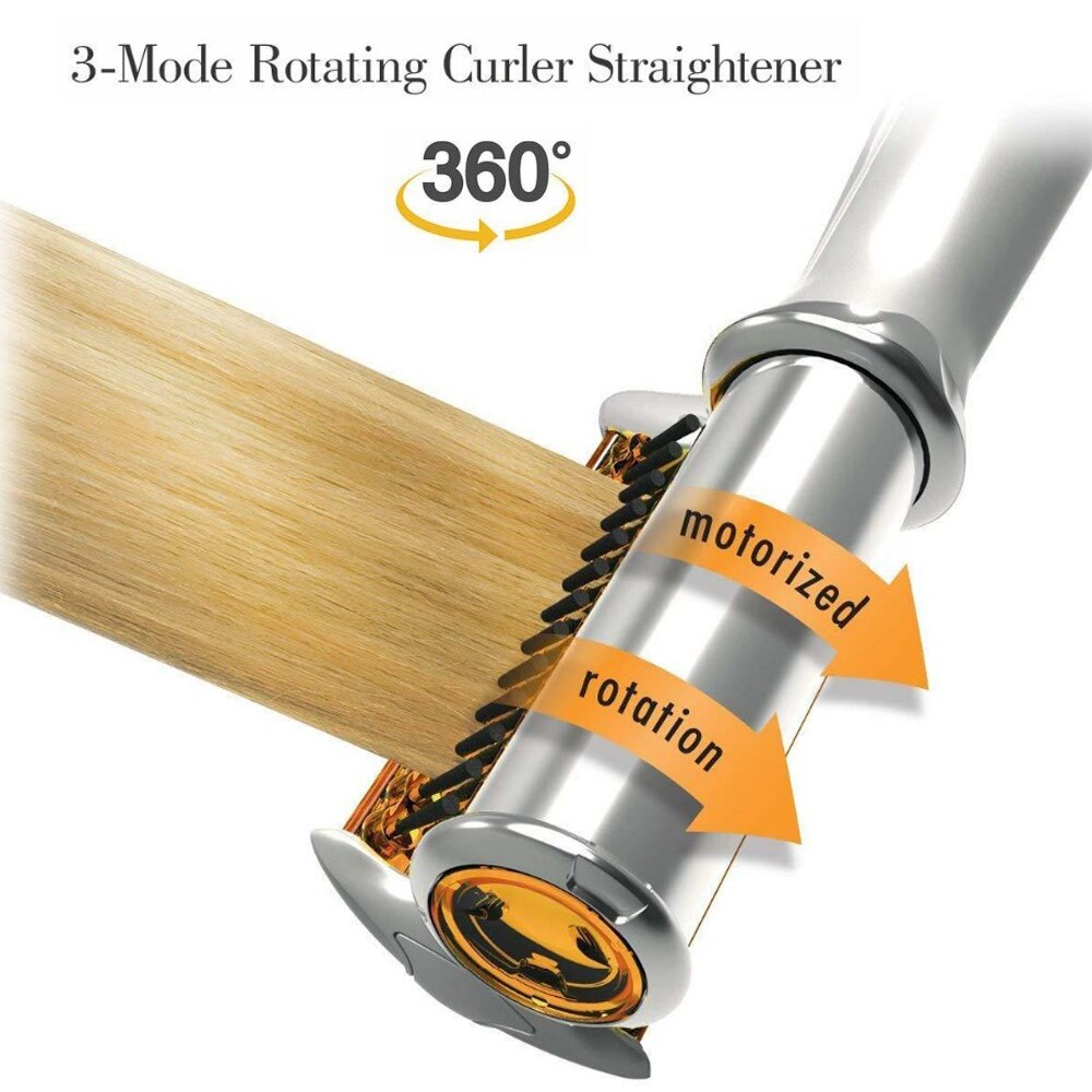 Haar Krultang Max 2-Weg Roterende Haar Krultang 2 In 1 Haar Krultang Stijltang Borstel Smoothing Hair Iron elektrische Haarborstel