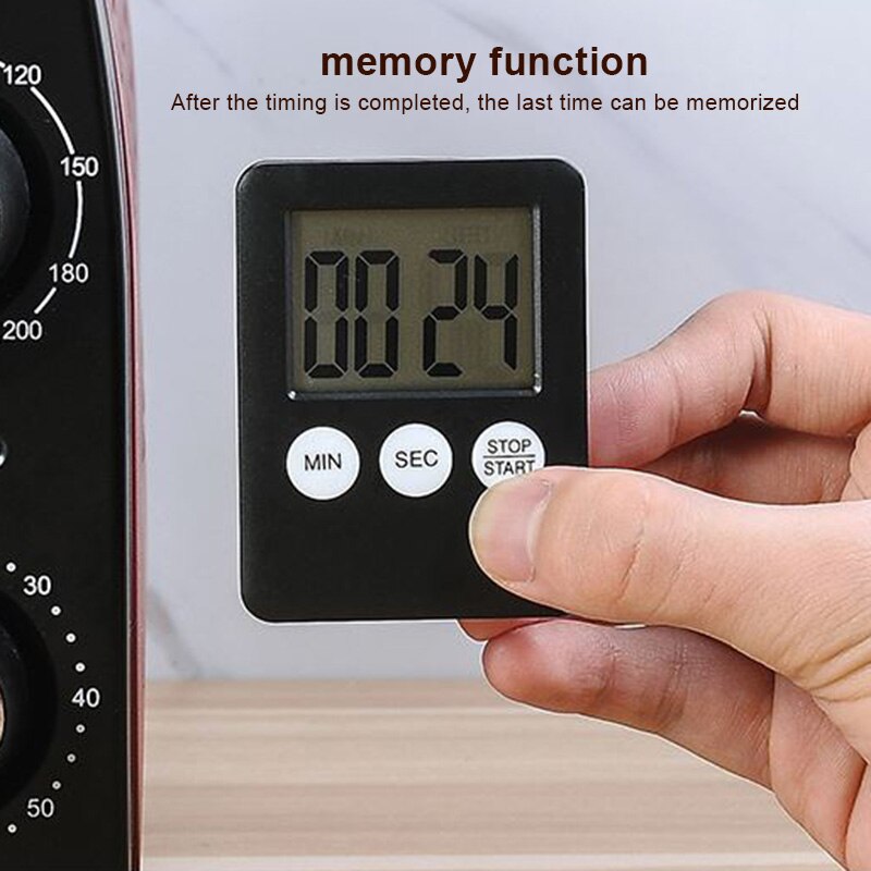 Pantalla LCD Digital temporizador de cocina cuenta regresiva cuadrada para cocina reloj con imán UND
