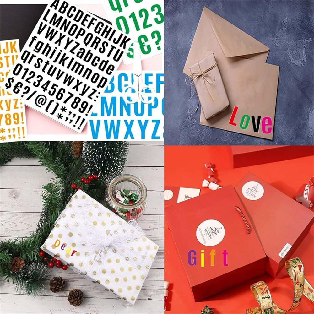 12 vellen alfabetstickers, briefstickers, 1 inch vinyl zelfklevende stickerletters, voor labels, winkelborden, scrapbooking ambachten