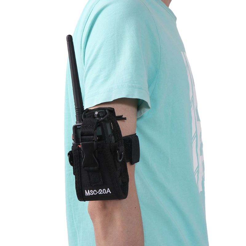 Adjustable Nylon Interphone Sheath Armband Bag Arm Band Armlet for Multiple Walkie Talkie Bag Use