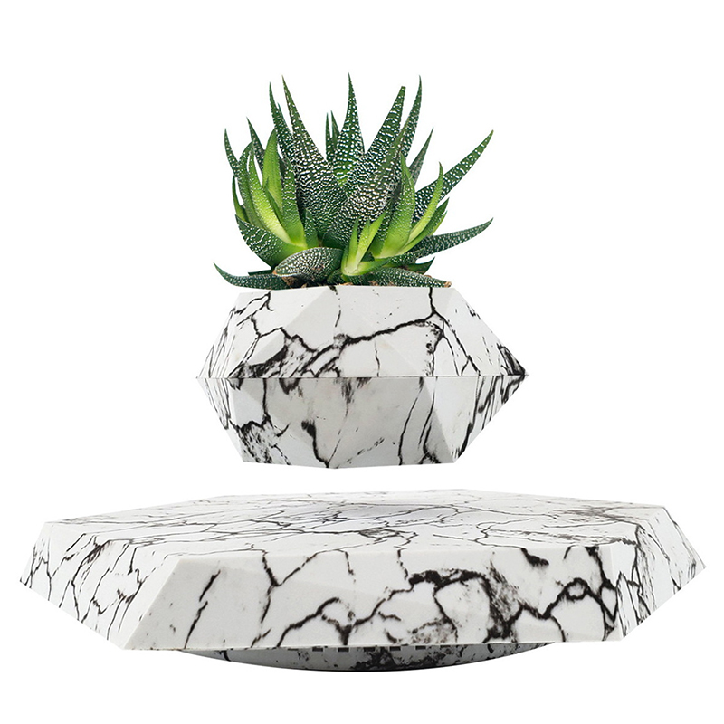 Zwevende lucht bonsaipot rotatie bloempot plantenbakken magnetische ophanging drijvende pot potplanten huis zonder planten: Rood