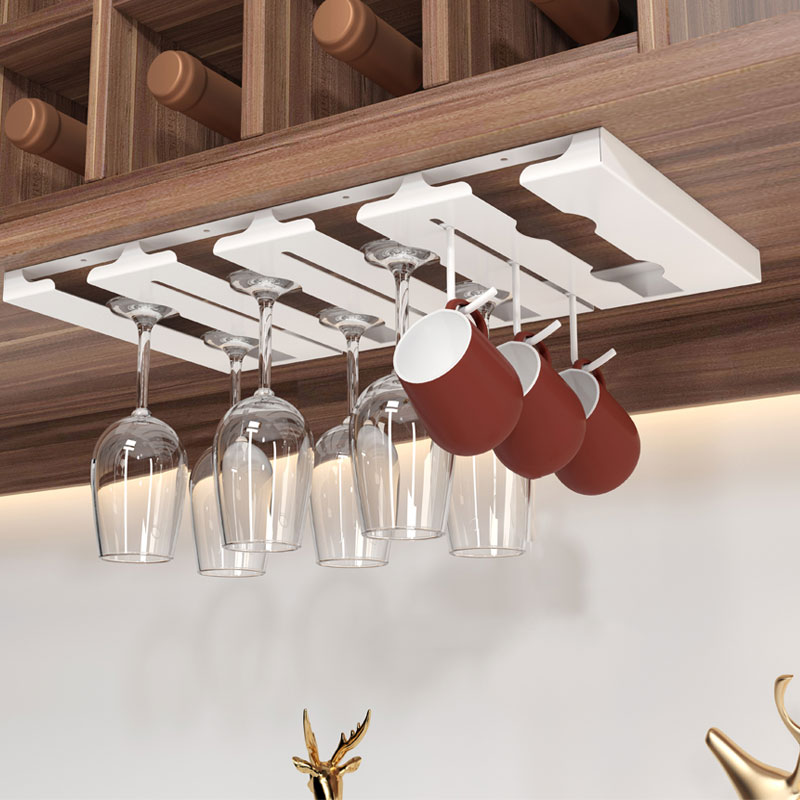 Stainless Steel Wine Rack Wine Glass Rack Wall Mount Holder Goblet Coffee Cup Hanging Rack Home Kitchen Bar Accessories