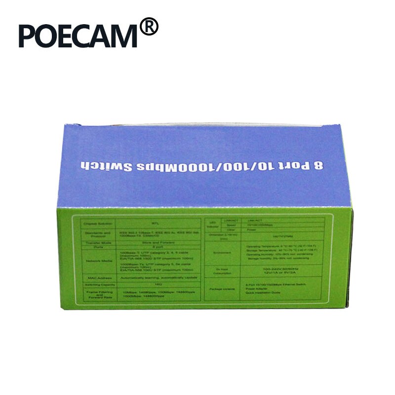8 porte 10/100Mbps Rete Fast Ethernet Switch Hub Società di Supporto Del Computer Tablet PC Della Macchina Fotografica LED Screen Share dati