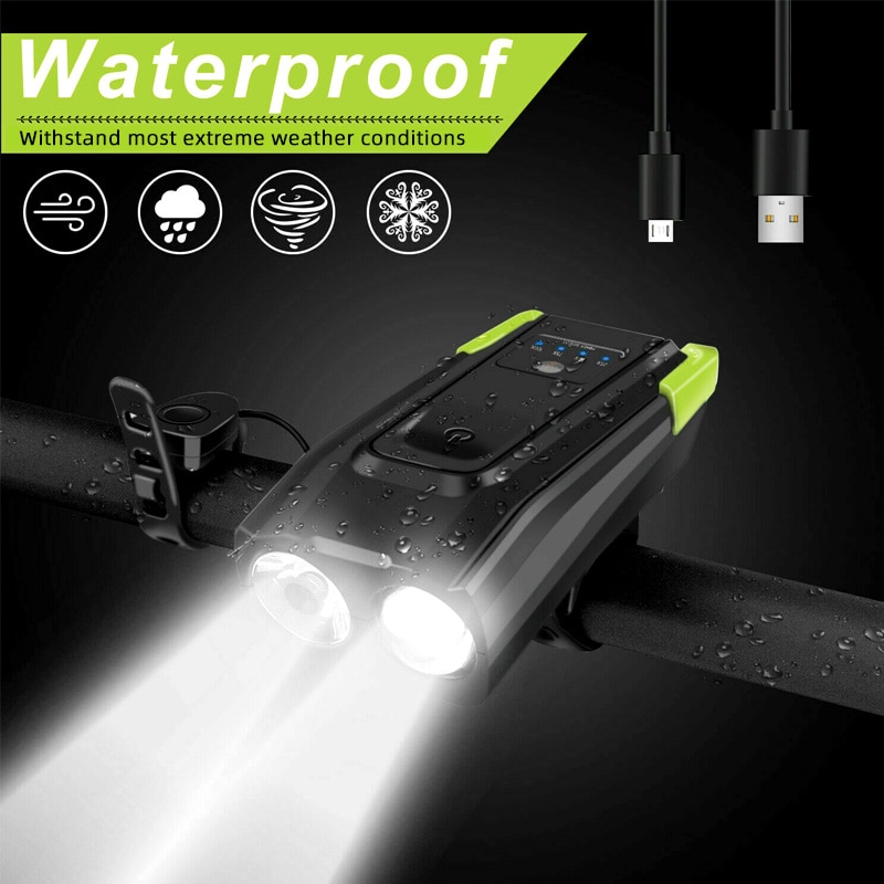 JOSHOCk 2000mAh 4000mAh Bicycle Light With Horn USB Rechargeable 10000 Lumens LED Light For Bike Cycling Lamp With Taillight