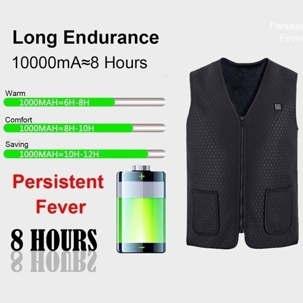 Electric Vest Heated Body Warmer Black Carbon Fiber Winter Physiotherapy Compress Jacket Heated Heated Pad Clothing