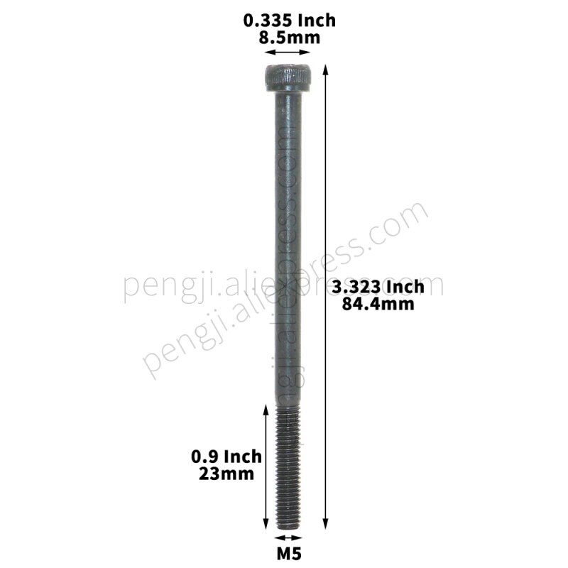 50PCS M5 - 0.8 x 80mm Socket Head Cap Screws Metric, Allen Socket Drive, 12.9 Grade Alloy Steel, DIN 912, Black Oxide Finish.