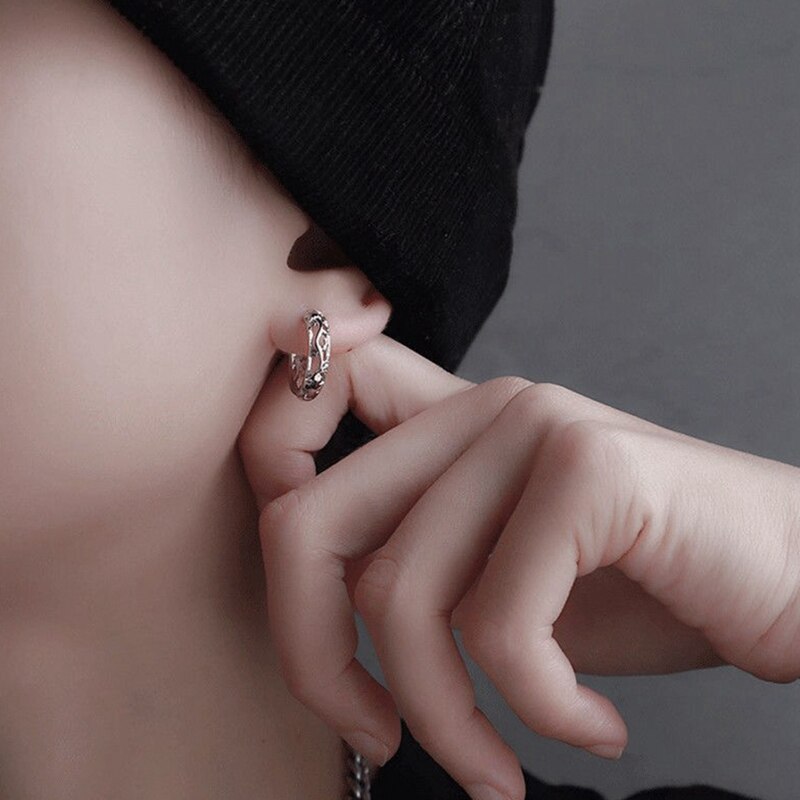 Mannelijke Retro Nationale Stijl Oorbellen Heren Oorringen Trend Punk Draken Stud Oorbellen