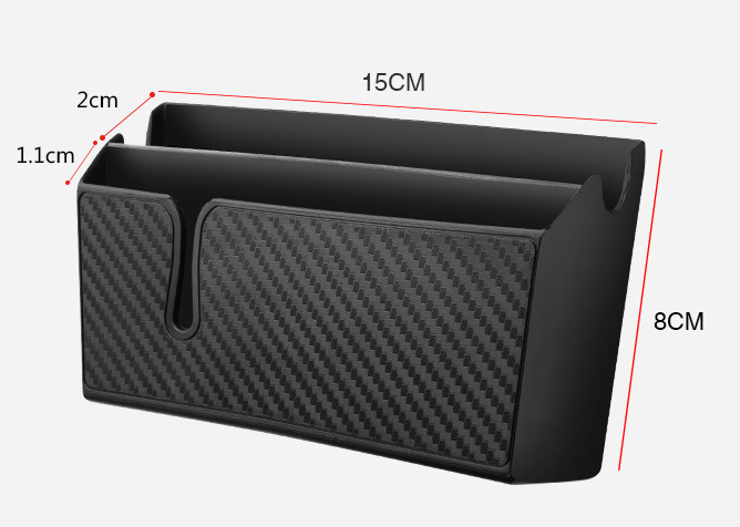 Multifunctional Car Mounted Storage Box Portable Double-Layer Phone Holder Self-Adhesive Organizer Easy Installation: L