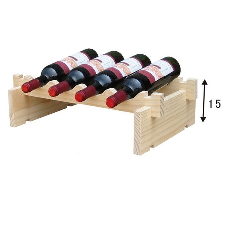 One-layer European wine rack solid wood wine rack non-wall hanging wine rack DIY bar accessories home bars: Default Title