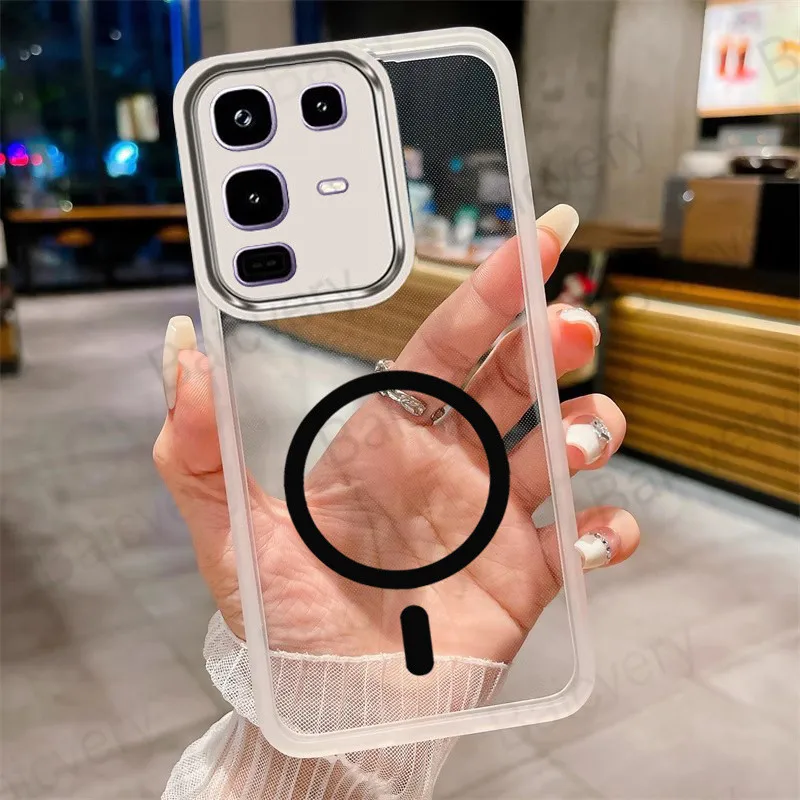 Coque de protection Anti-chute pour appareil photo Infinix Note 50 4G Pro + Plus 50S 50X, coque arrière en TPU avec autocollant magnétique: CANVAS / Marron