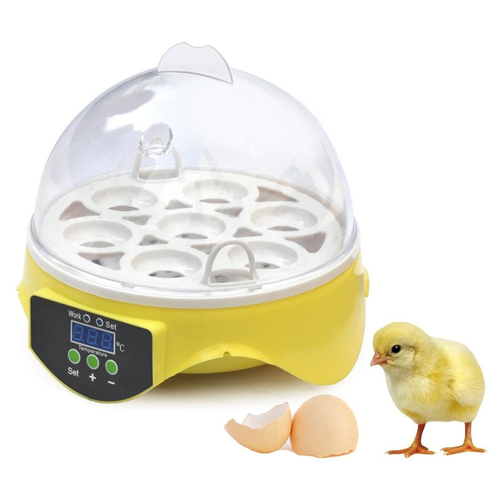 Mini 7 Egg Incubator Poultry Incubator Brooder Digital Temperature Hatchery Machine Hatcher for Chicken Duck Bird Pigeon