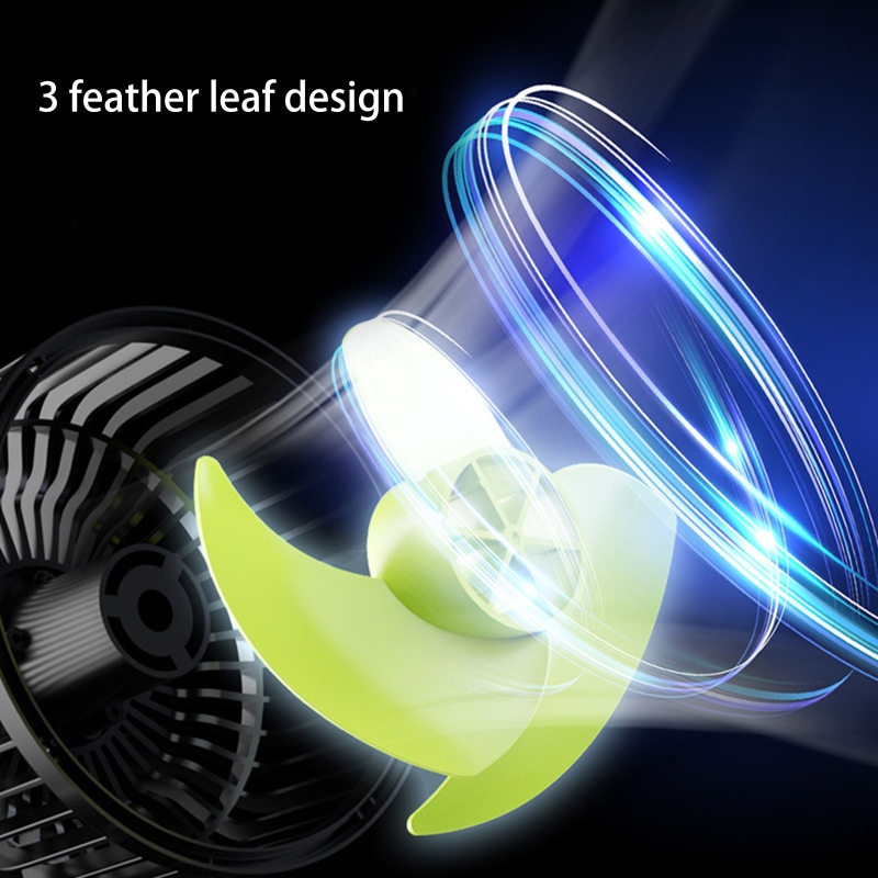 Auto Cooling Cooler 360°Rotatable Cooling Fan USB5V Cigarette-Lighter 12V/ 24V Quiet Car Fan for Dashboard Armrest Area