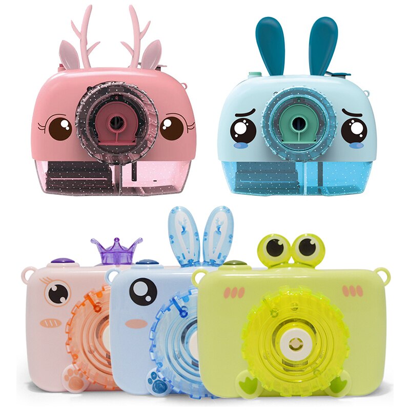 Nuovo Bambini Bolla Macchina Fotografica Giocattolo Bolla Che Soffia Giocattoli Giocattoli di Musica Leggera Bolla di Sapone Elettrico Completamente Automatico Macchina di Estate Giocattolo All'aperto