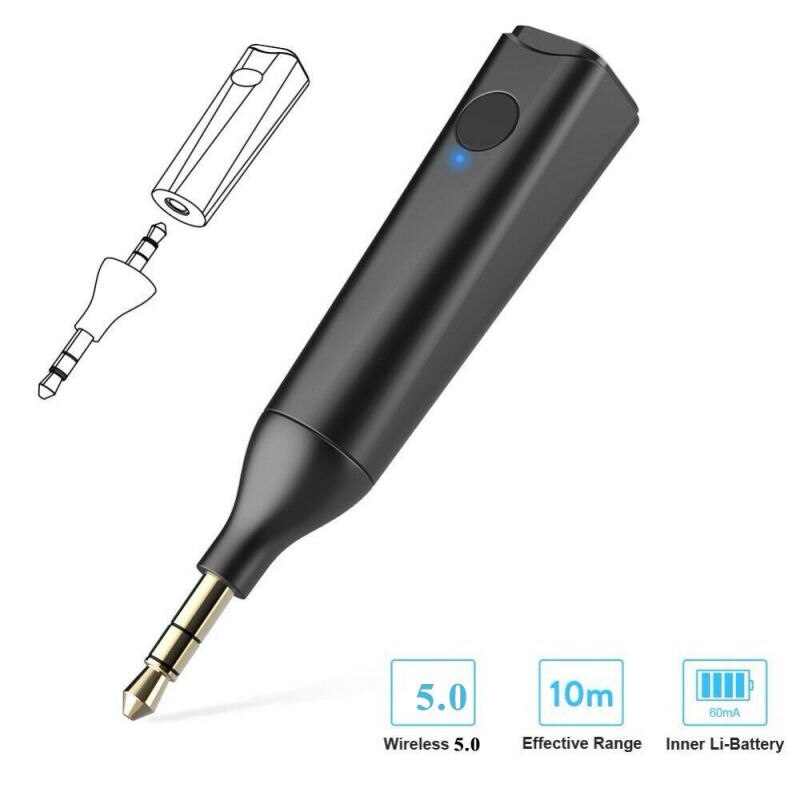 Bluetooth 5.0 Stereo Audio Adapter 3.5mm 2.5mm A2DP Hands Free Music Receiver For Car Music Headphone Reciever for Car