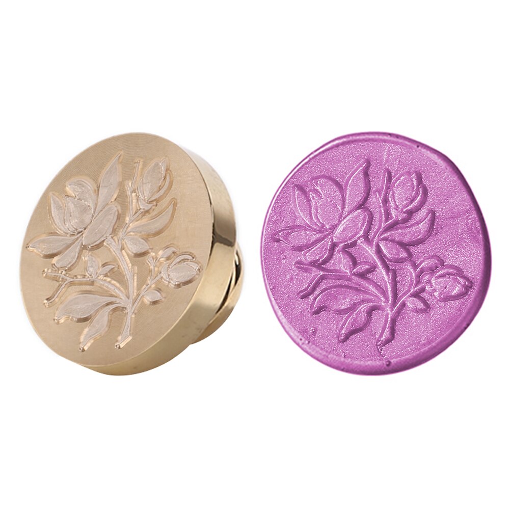 Retro Antique Plant Metal Sealing Wax Stamp Wood Handle Ancient DIY Craft Envelop Stamps Wedding Invitations Wax Seal Stamp