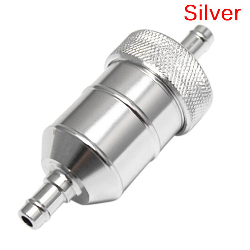 5 Color 8mm Petrol Gas Fuel Filter Cleaner For Motorcycle Pit Dirt Bike ATV Quad Inline Oil Gas Fuel Filter: Silver