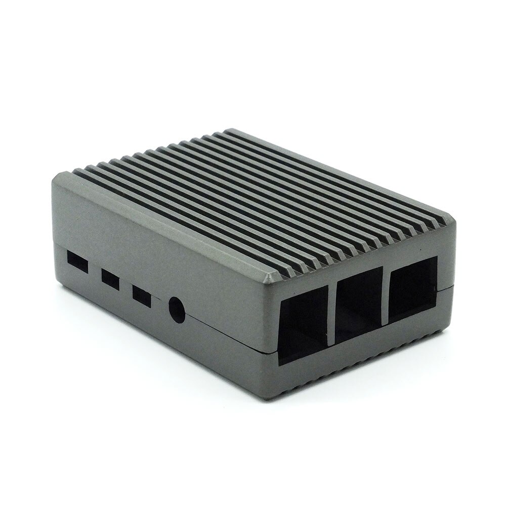 Raspberry Pi 4 Model B Black Dark Gray Aluminum Alloy Case Passive Cooling Shell Metal Enclosure Heat Dissipation for Pi 4: Gray