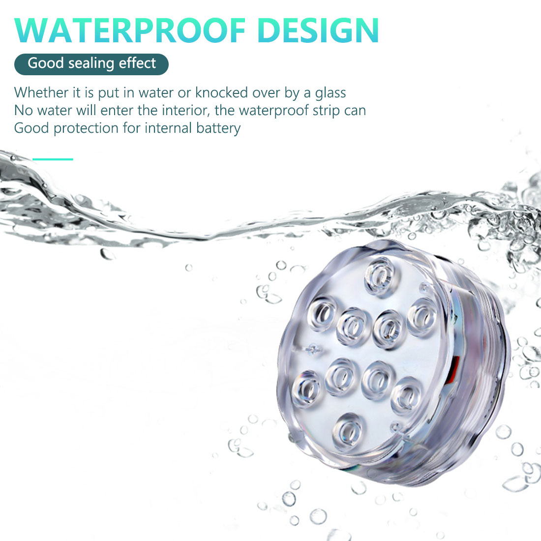 10 LED/13 LED RGB Submersible Light Underwater LED Night Light Swimming Pool Light for Outdoor Vase Fish Tank Pond Disco Wedding