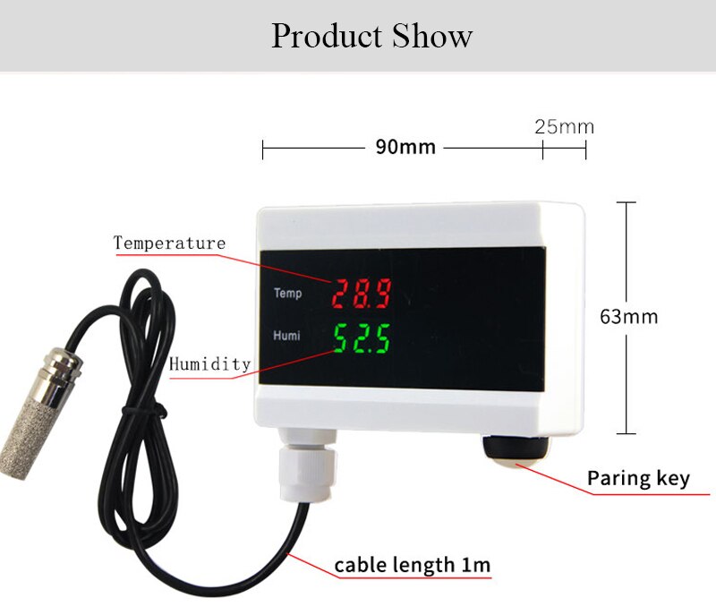 Tuya Smart Temperature Humidity Alarm Sensor Thermometer Hygrometer Detector Home Digital Display Android App Alert