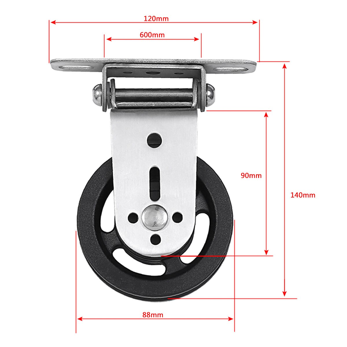 Fitness Pulley Cable System Aluminum Alloy Nylon Grooved Pulley Wall-mounted Rotating Silent Pulley DIY Lat Pulldown Attachments: 4