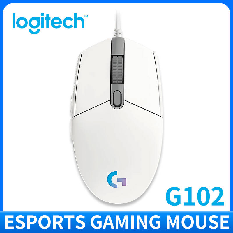 Logitech G102 Wired Gaming Mouse - Ergonomic , Custom DPI Levels, Responsive Buttons for Daily Gaming/Work: WHITE