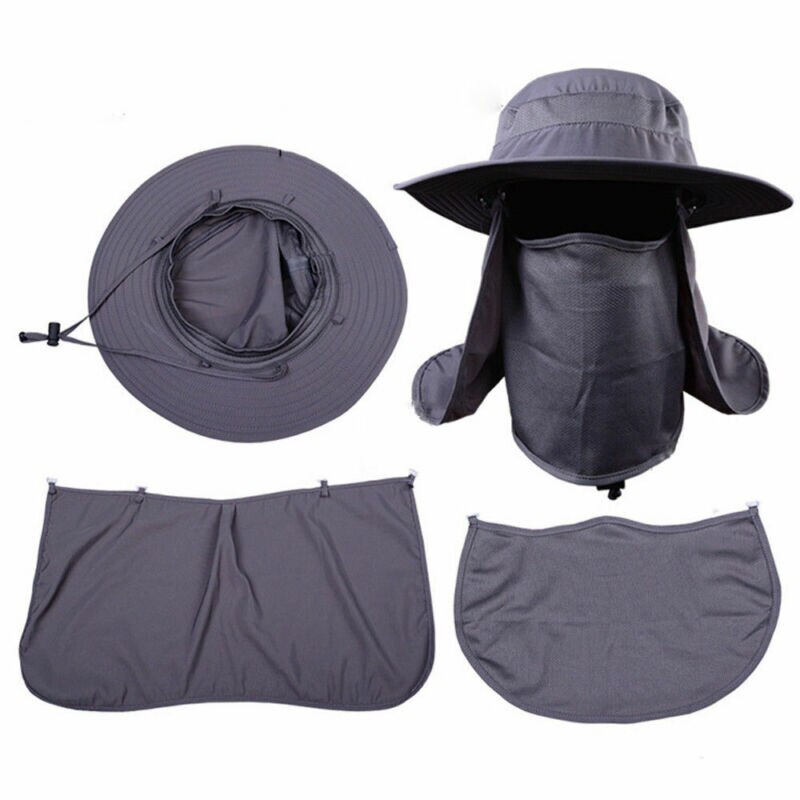 Mænd kvinder spand boonie hat festival fiskeri sommer fisher udendørs sol strand cap ansigt hoved hals wrap beskytter biavl hat