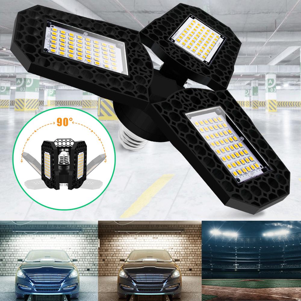 LED Garage Light E27 Light AC85-265V Deformation Adjustable Angle High Bay Light Industrial LED Garage Light For Garage Workshop