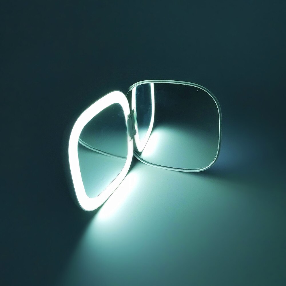 Espejo portátil para maquillaje, tocador, luz LED, compacto, de viaje, Mini espejos de mano, lámpara de doble cara, plegable, herramientas cosméticas