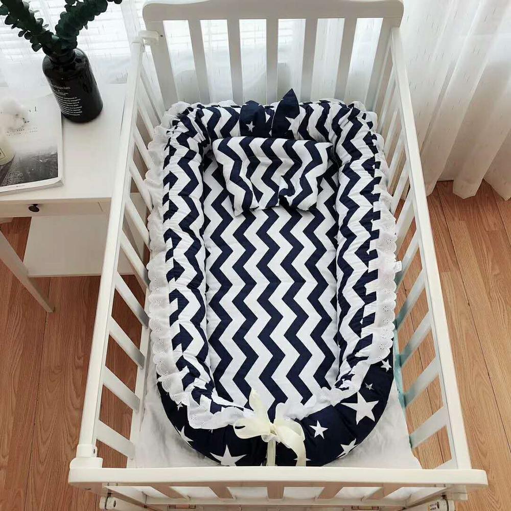 90*55cm Tragbare Baby Nest Bett Mit Kissen Kissen für Jungen Mädchen Reise Bett Infant Baumwolle Wiege Krippe neugeborenen Stubenwagen Bett: 7