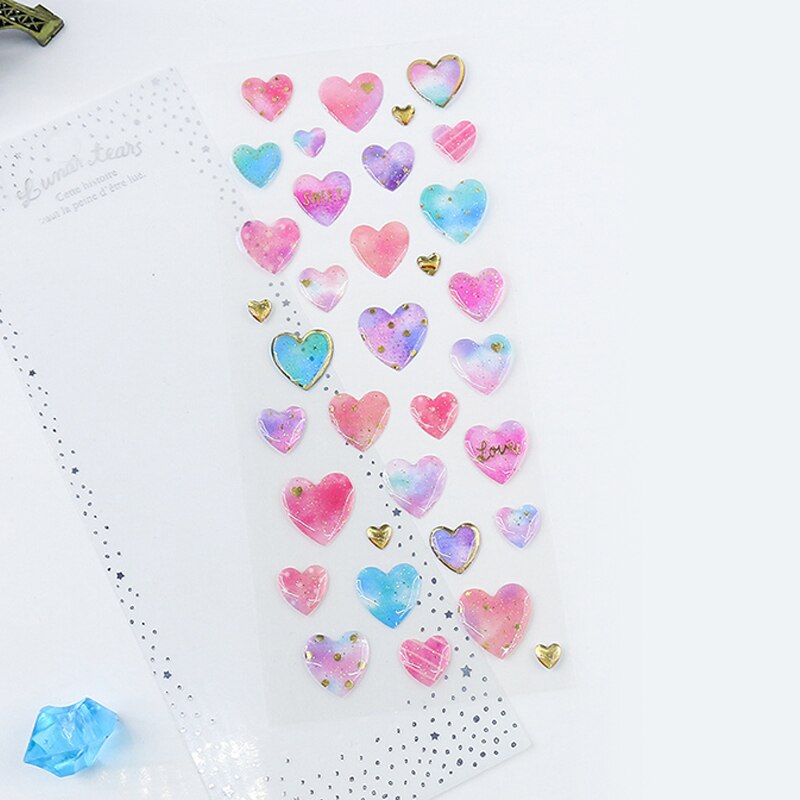 Fantasy water stickers bronzing 3D environmental protection mobile phone diary handbook sticker material children's: D-12