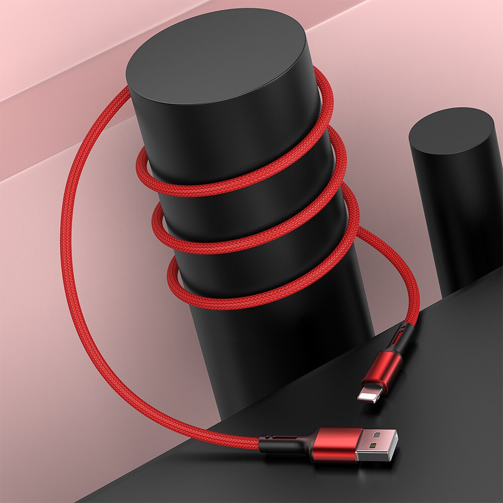 20cm 1m 2m 3m Data USB Charger Cable For iPhone 6 6s 7 8 Plus 11 12 Pro Xs Max X XR 5s SE iPad Fast Charging Long Wire Cord: Red / 0.2m