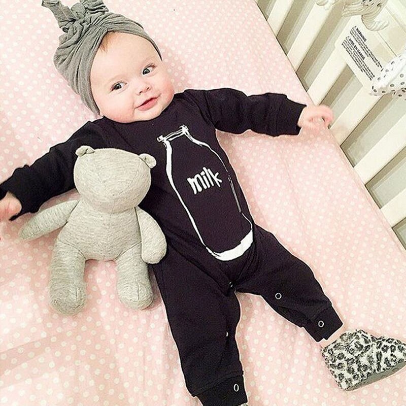 black baby rompers baby boy clothes long sleeve newborn cotton baby girl clothing infant jumpsuit