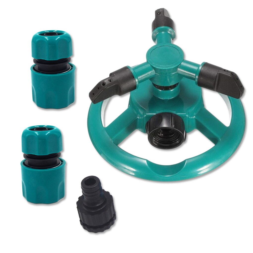 Garden Lawn Sprinkler 360° Automatic Rotating Water Sprinkler For Yard Lawn Water Gun Water Sprayer Gardening Tools Equipmen: B Green