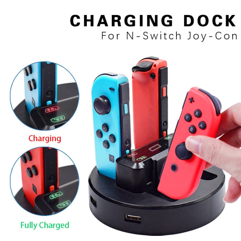 Charging Dock Station for Nintend Switch Joycon 2 USB Ports Indicator Lights for Nintendo Switch Game Controller Charger Stand