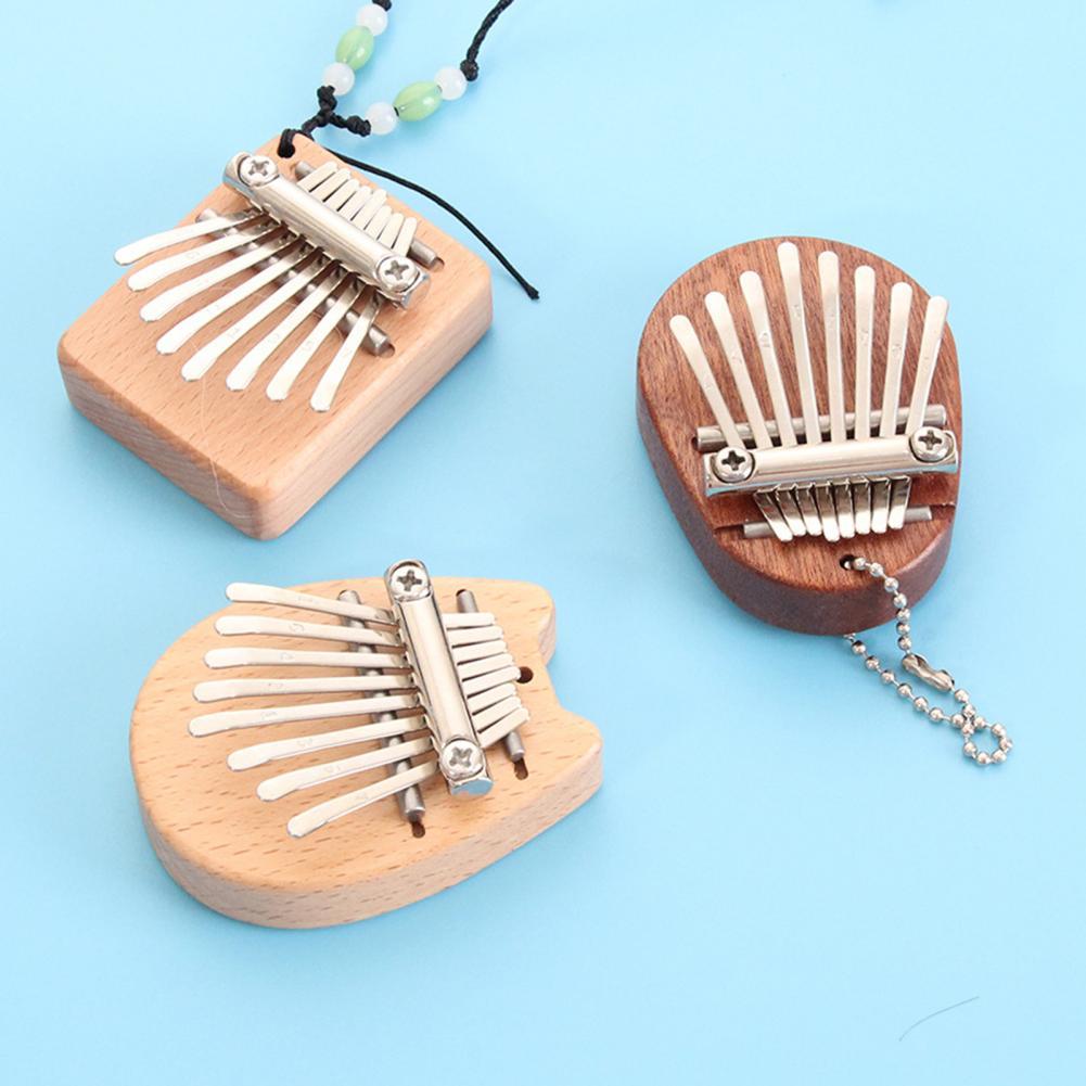 8-Tone Mini Draagbare Duim Piano Houten Kleine Vinger Muziekinstrument Aanwezig Mini Draagbare Duim