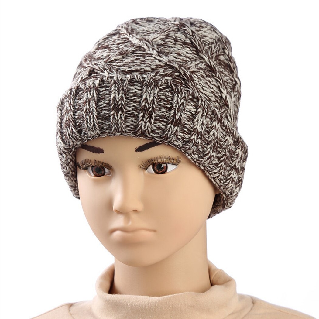 Warm Fleece Knitted Beanie Caps Snood Set Winter Outdoor Baby Kids Hat Scarf Children Hats Skullies Boys Girls Ski Caps Bonnet