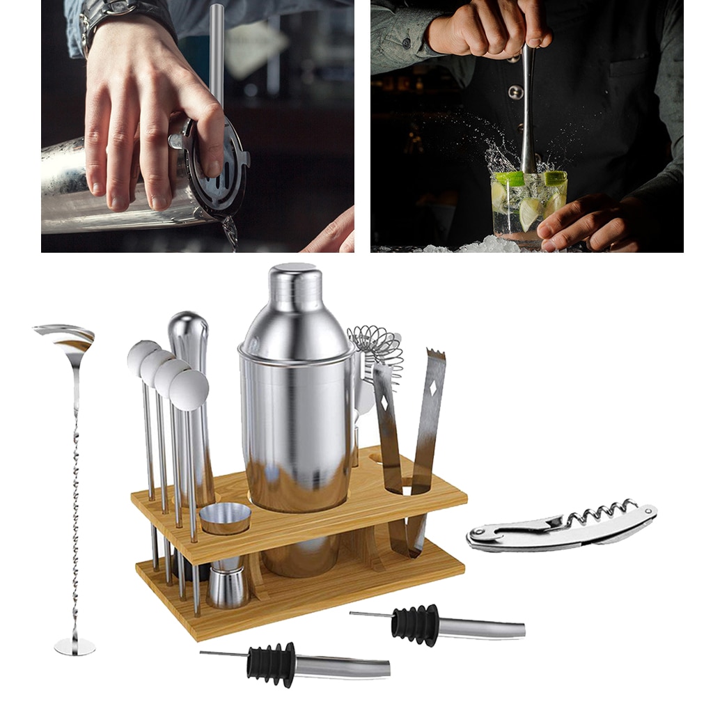 14pcs Stainless Steel Bartender Kit Cocktail Shaker Bar Set for Drink Making