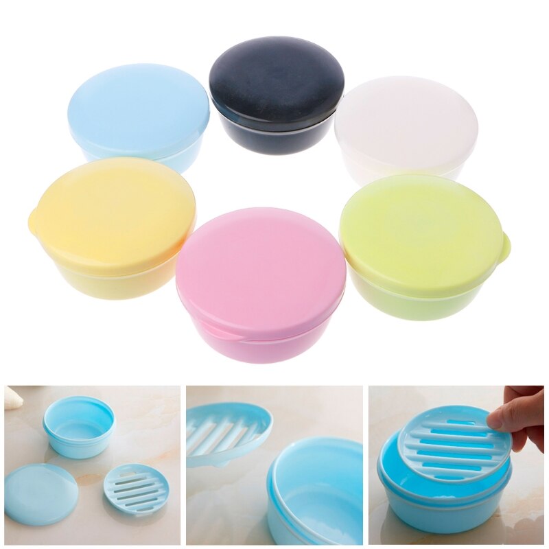 Boîte à savon de voyage ronde | Portable, salle de bain de voyage ronde