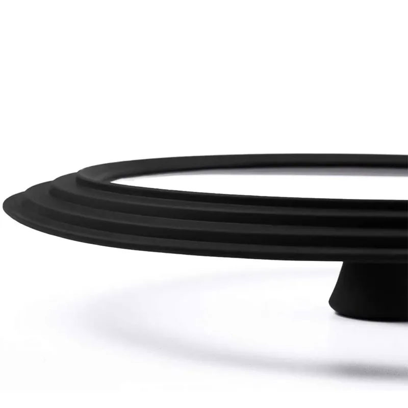 Multi Size Universal Lid for Pots Pans Cookware Tempered Glass Lid for Skillets with Silicone Rim Replacement Lid for Frying Pan