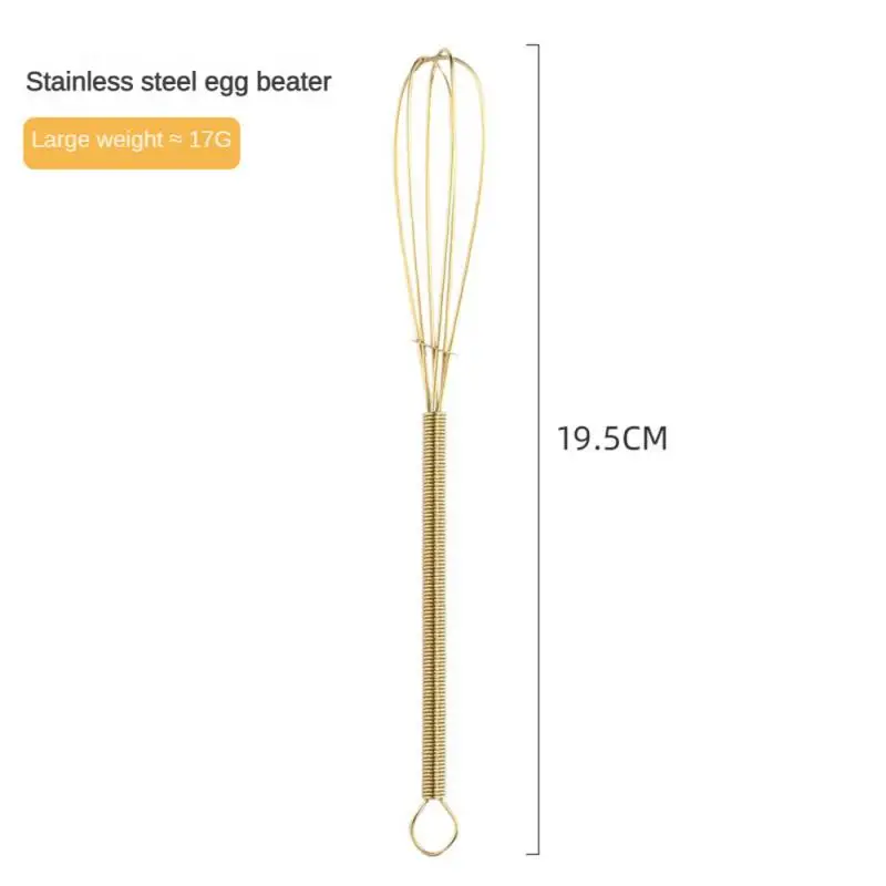 Crèmekleurige Vierkleurige Fijne Staaldraad Ophangende Verstevigingsring Kleine En Voortreffelijke Keukengereedschap Mini-Eierklopper